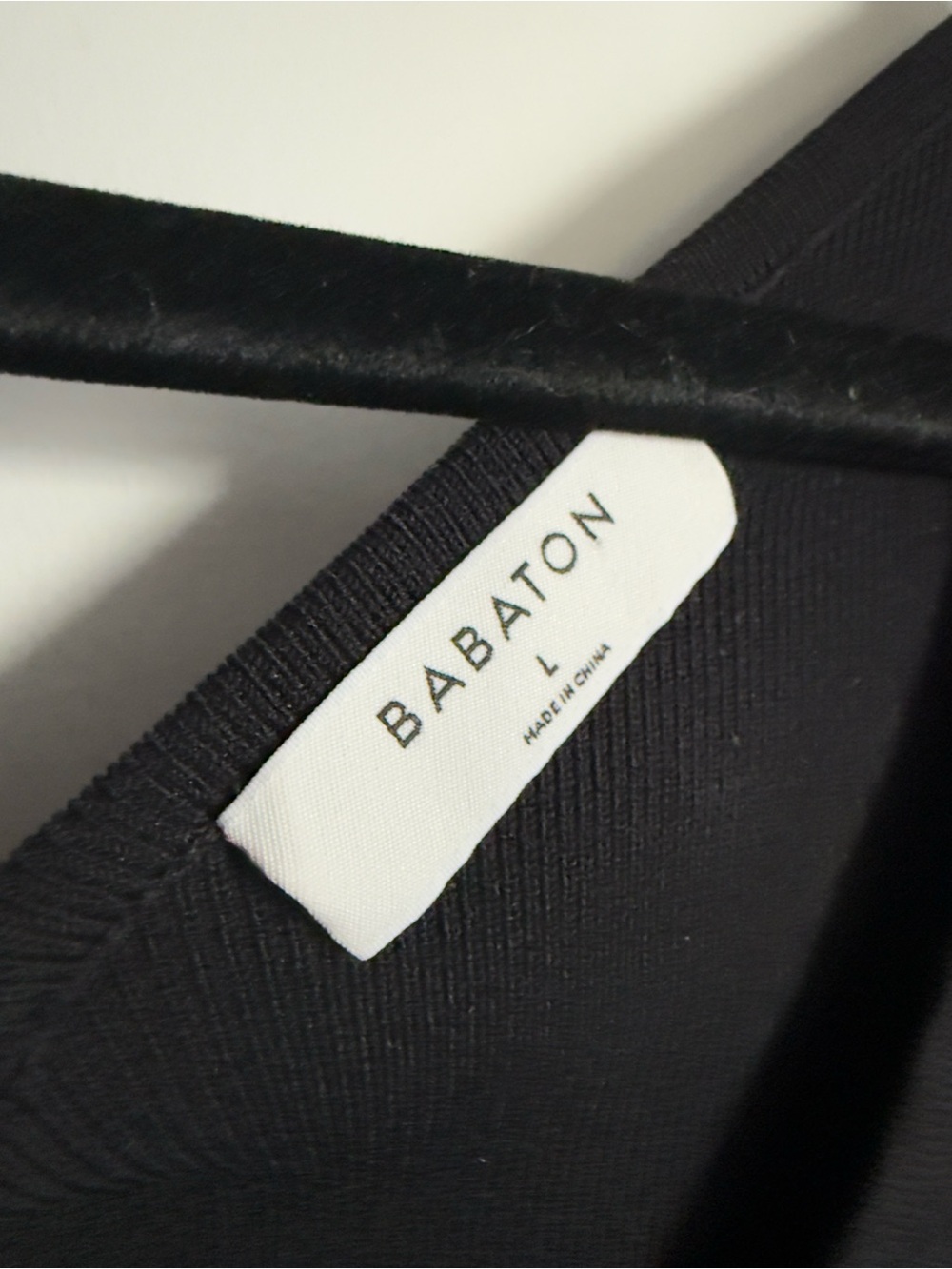 290. Babaton Black Ribbed Wrap-Style Cropped Tee Top - Picture 2 of 5